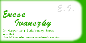 emese ivanszky business card